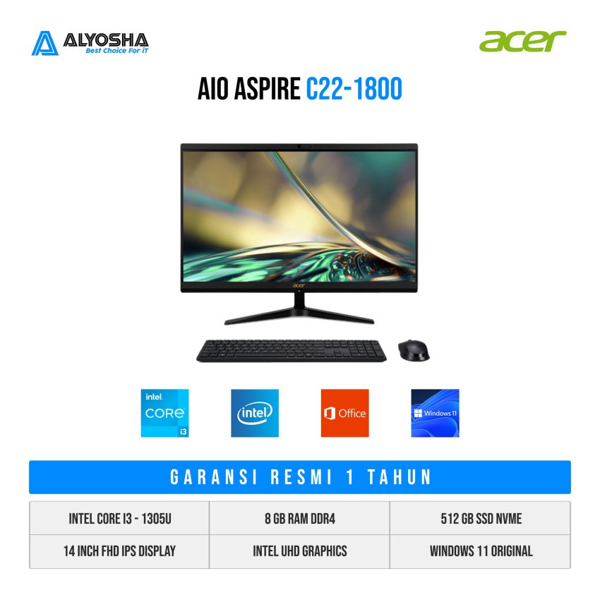 AIO Acer C22-1800 Intel i3-1305U