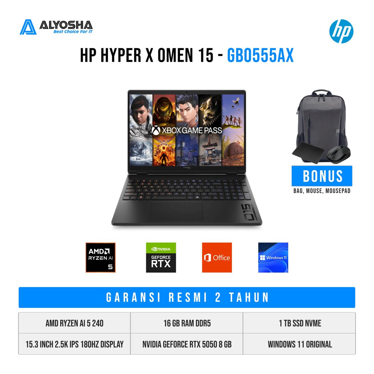 Laptop HP HYPERX OMEN 15 GB 0555AX